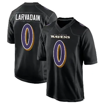 ＃0 Men's Gage Larvadain Black Game Baltimore Ravens Carbon Fashion Jersey