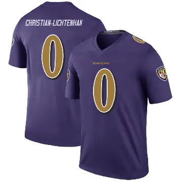 ＃0 Men's Gerad Christian-Lichtenhan Purple Legend Baltimore Ravens Color Rush Jersey