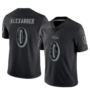 ＃0 Men's Jaire Alexander Black Limited Baltimore Ravens Reflective Jersey