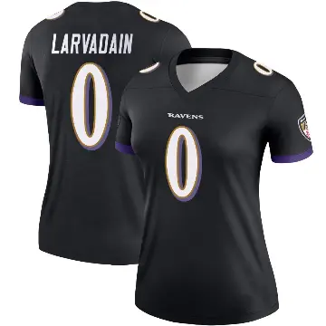 ＃0 Women's Gage Larvadain Black Legend Baltimore Ravens Jersey