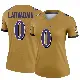 ＃0 Women's Gage Larvadain Gold Legend Baltimore Ravens Inverted Jersey