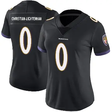 ＃0 Women's Gerad Christian-Lichtenhan Black Limited Baltimore Ravens Alternate Vapor Untouchable Jersey