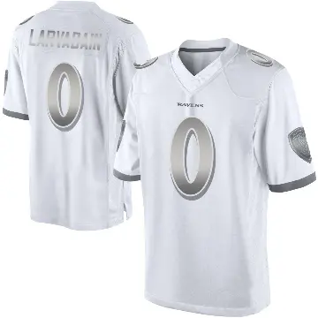 ＃0 Youth Gage Larvadain White Limited Baltimore Ravens Platinum Jersey