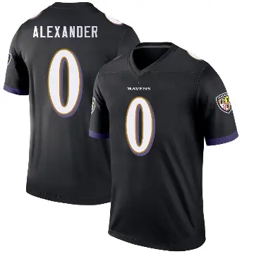 ＃0 Youth Jaire Alexander Black Legend Baltimore Ravens Jersey