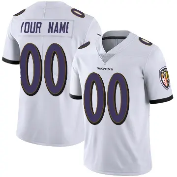 ＃00 Men's Custom White Limited Baltimore Ravens Vapor Untouchable Jersey