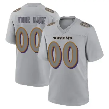 ＃00 Youth Custom Gray Game Baltimore Ravens Atmosphere Fashion Jersey