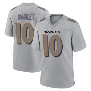 ＃10 Men's Arthur Maulet Gray Game Baltimore Ravens Atmosphere Fashion Jersey
