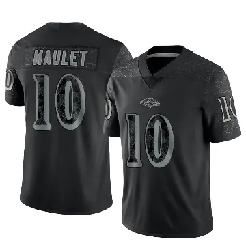 ＃10 Youth Arthur Maulet Black Limited Baltimore Ravens Reflective Jersey