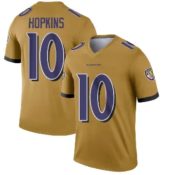 ＃10 Youth DeAndre Hopkins Gold Legend Baltimore Ravens Inverted Jersey