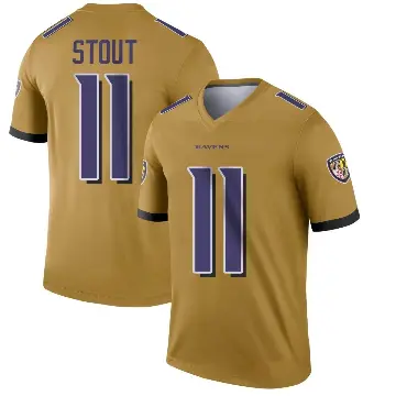 ＃11 Youth Jordan Stout Gold Legend Baltimore Ravens Inverted Jersey