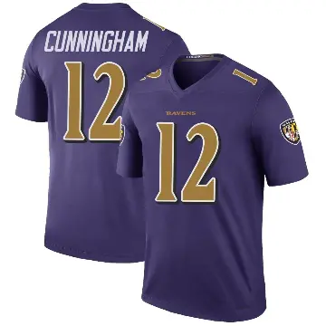 ＃12 Men's Malik Cunningham Purple Legend Baltimore Ravens Color Rush Jersey