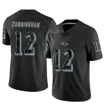 ＃12 Youth Malik Cunningham Black Limited Baltimore Ravens Reflective Jersey