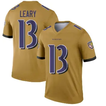 ＃13 Men's Devin Leary Gold Legend Baltimore Ravens Inverted Jersey