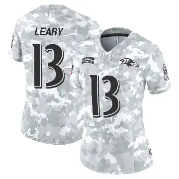 ＃13 Women's Devin Leary Arctic Camo Limited Baltimore Ravens 2024 Salute to Service Jersey