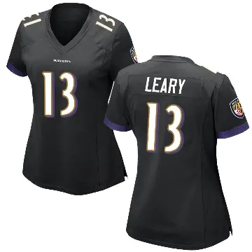 ＃13 Women's Devin Leary Black Game Baltimore Ravens Jersey