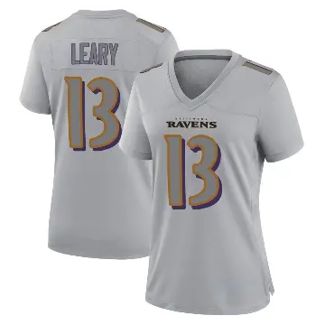 ＃13 Women's Devin Leary Gray Game Baltimore Ravens Atmosphere Fashion Jersey