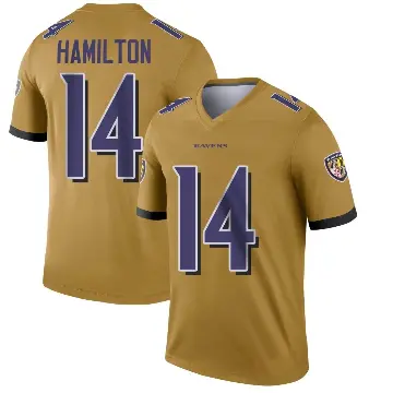 ＃14 Youth Kyle Hamilton Gold Legend Baltimore Ravens Inverted Jersey