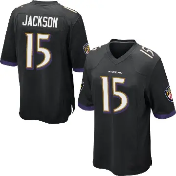 ＃15 Men's DeSean Jackson Black Game Baltimore Ravens Jersey