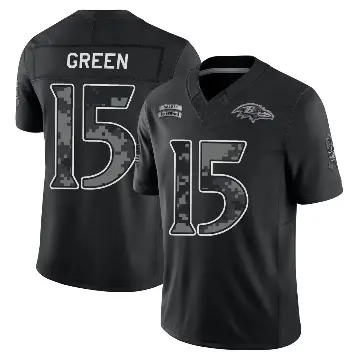 ＃15 Men's Mike Green Black Limited Baltimore Ravens 2026 Salute to Service Stitched Jersey
