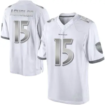 ＃15 Men's Nelson Agholor White Limited Baltimore Ravens Platinum Jersey