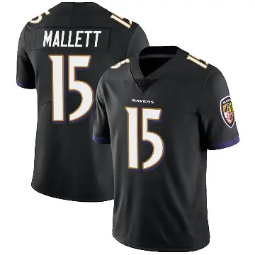 ＃15 Men's Ryan Mallett Black Limited Baltimore Ravens Alternate Vapor Untouchable Jersey
