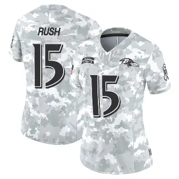 ＃15 Women's Cooper Rush Arctic Camo Limited Baltimore Ravens 2024 Salute to Service Jersey