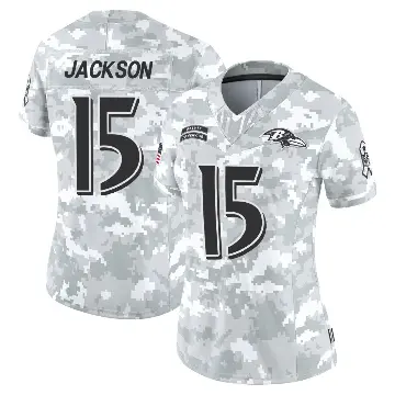 ＃15 Women's DeSean Jackson Arctic Camo Limited Baltimore Ravens 2024 Salute to Service Jersey