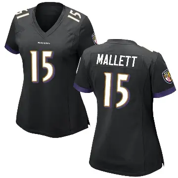 ＃15 Women's Ryan Mallett Black Game Baltimore Ravens Jersey