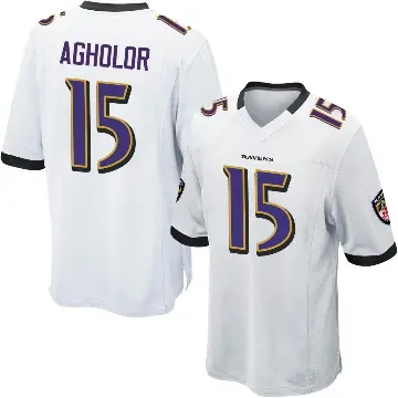 ＃15 Youth Nelson Agholor White Game Baltimore Ravens Jersey