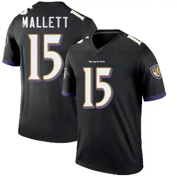 ＃15 Youth Ryan Mallett Black Legend Baltimore Ravens Jersey