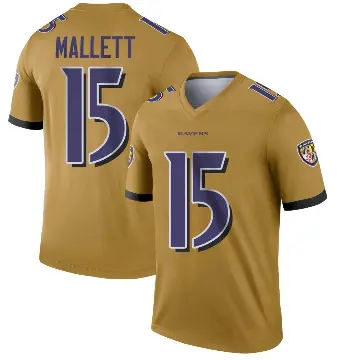 ＃15 Youth Ryan Mallett Gold Legend Baltimore Ravens Inverted Jersey