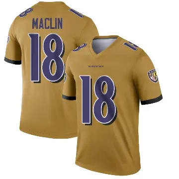 ＃18 Men's Jeremy Maclin Gold Legend Baltimore Ravens Inverted Jersey