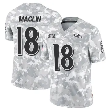 ＃18 Youth Jeremy Maclin Arctic Camo Limited Baltimore Ravens 2024 Salute to Service Jersey
