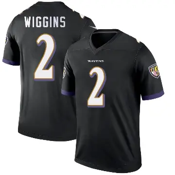 ＃2 Men's Nate Wiggins Black Legend Baltimore Ravens Jersey
