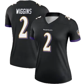 ＃2 Women's Nate Wiggins Black Legend Baltimore Ravens Jersey