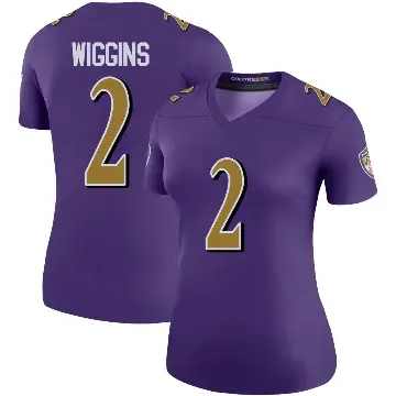 ＃2 Women's Nate Wiggins Purple Legend Baltimore Ravens Color Rush Jersey