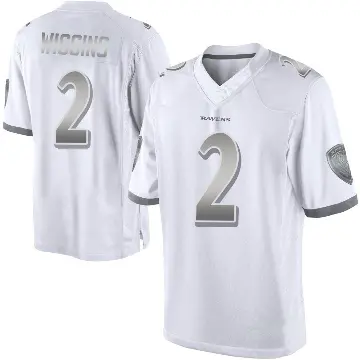 ＃2 Youth Nate Wiggins White Limited Baltimore Ravens Platinum Jersey