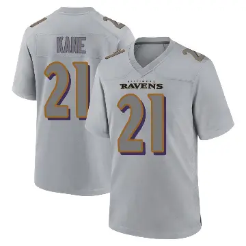 ＃21 Men's Sanoussi Kane Gray Game Baltimore Ravens Atmosphere Fashion Jersey