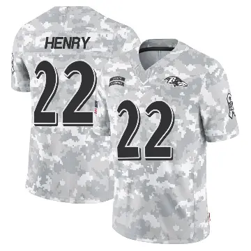 ＃22 Men's Derrick Henry Arctic Camo Limited Baltimore Ravens 2024 Salute to Service Jersey