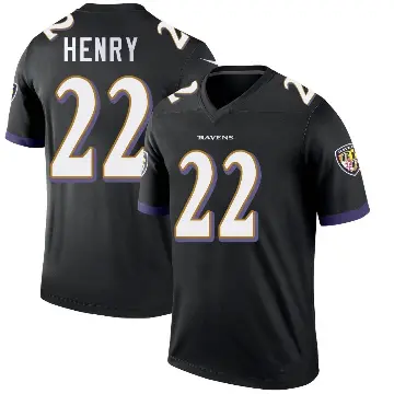 ＃22 Men's Derrick Henry Black Legend Baltimore Ravens Jersey