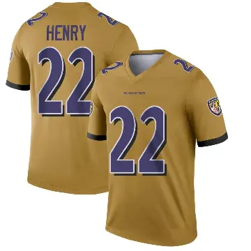 ＃22 Men's Derrick Henry Gold Legend Baltimore Ravens Inverted Jersey