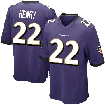 ＃22 Men's Derrick Henry Purple Game Baltimore Ravens Team Color Jersey