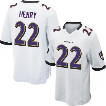 ＃22 Men's Derrick Henry White Game Baltimore Ravens Jersey