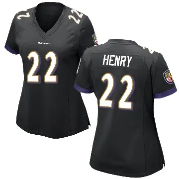 ＃22 Women's Derrick Henry Black Game Baltimore Ravens Jersey
