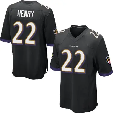 ＃22 Youth Derrick Henry Black Game Baltimore Ravens Jersey