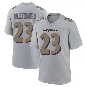 ＃23 Men's Jaire Alexander Gray Game Baltimore Ravens Atmosphere Fashion Jersey