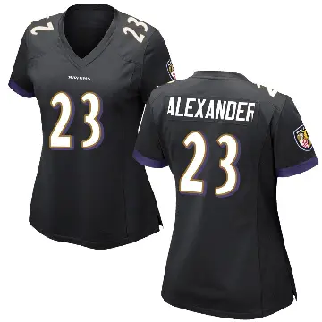 ＃23 Women's Jaire Alexander Black Game Baltimore Ravens Jersey