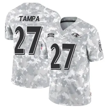 ＃27 Men's T.J. Tampa Arctic Camo Limited Baltimore Ravens 2024 Salute to Service Jersey