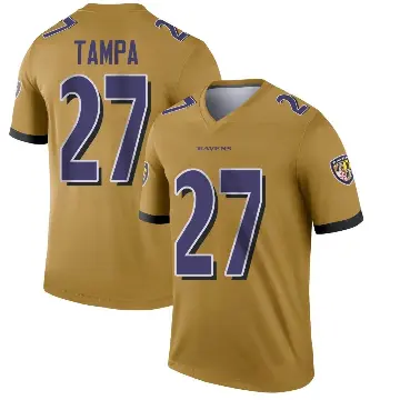 ＃27 Men's T.J. Tampa Gold Legend Baltimore Ravens Inverted Jersey