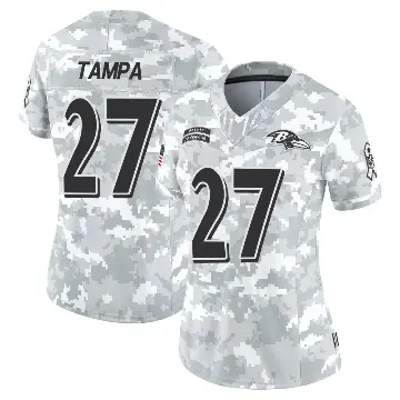 ＃27 Women's T.J. Tampa Arctic Camo Limited Baltimore Ravens 2024 Salute to Service Jersey